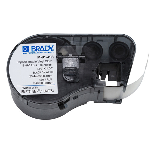 Brady M-91-498 vinylvävnadstejp | 25,4mm x 38,1mm (original) M-91-498 146044 - 1