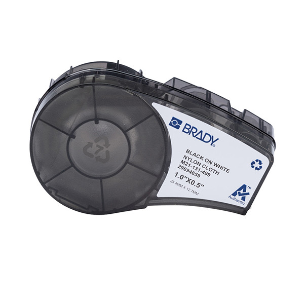 Brady M21-131-499 nylontejp | svart text - vit tejp | 25,40mm x 12,70mm (original) M21-131-499 147494 - 1