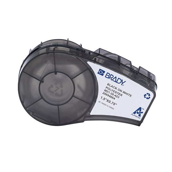 Brady M21-30-423 polyestertejp | svart text - vit tejp | 38,10mm x 19,05mm (original) M21-30-423 147508 - 1