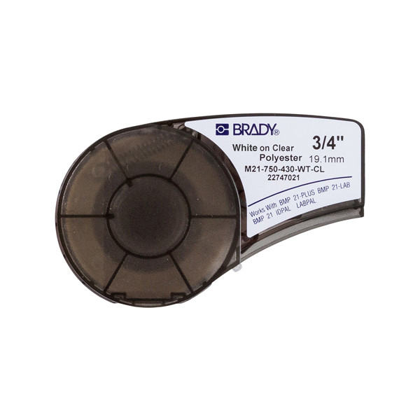 Brady M21-750-430-WT-CL | svart text - transparent tejp | 19,1mm x 6,40m (original) M21-750-430-WT-CL 147252 - 1