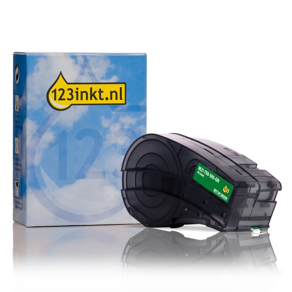 Brady M21-750-595-GN vinyltejp | vit text - grön tejp | 19,1mm x 6,40m (varumärket 123ink) M21-750-595-GNC RL-BD-Vi-21P-750-WT/GR 147267 - 1