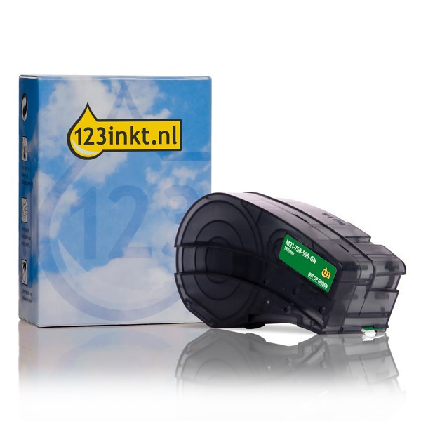 Brady M21-750-595-GN vinyltejp | vit text - grön tejp | 19,1mm x 6,40m (varumärket 123ink) M21-750-595-GNC RL-BD-Vi-21P-750-WT/GR 147771 - 1