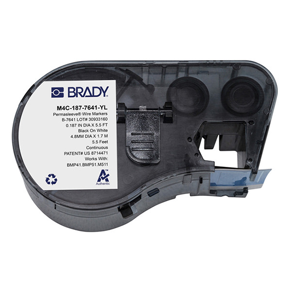 Brady M4C-187-7641-YL värmekrympslang | svart text - gul tejp | 8,50mm x 2,13m (original) M4C-187-7641-YL 148356 - 1