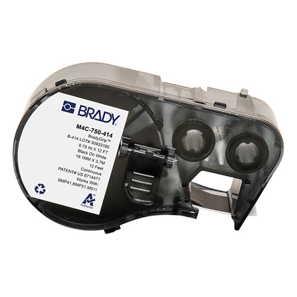 Brady M4C-750-414 polyestertejp | svart text - vit tejp | 19,05mm x 3,66m (original) M4C-750-414 147952 - 1
