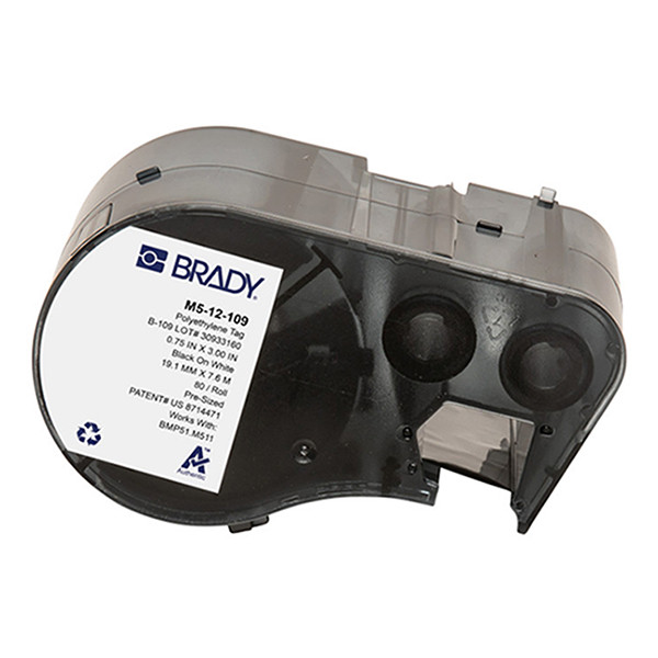 Brady M5-12-109 polyetentejp | svart text - vit tejp | 76,20mm x 19,05mm (original) M5-12-109 148060 - 1