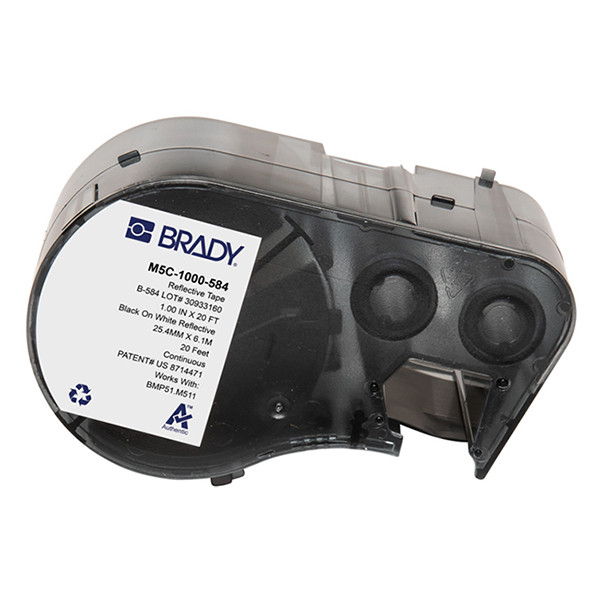 Brady M5C-1000-584 reflekterande tejp | svart text - vit tejp | 25,40mm x 6,10m (original) M5C-1000-584 147995 - 1