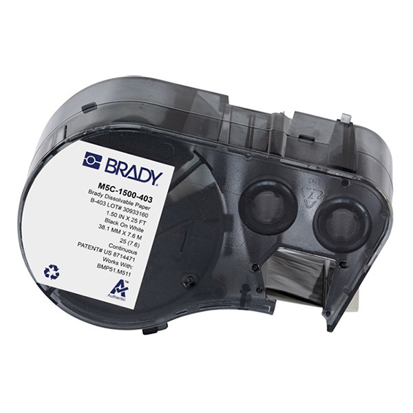 Brady M5C-1500-403 papperstejp | svart tetx - vit tejp | 38,1mm x 7,62mm (original) M5C-1500-403 148400 - 1