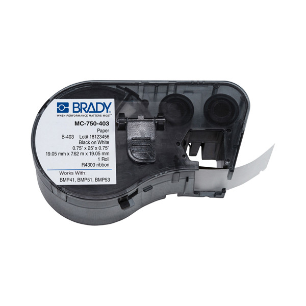 Brady MC-750-403 papperstejp | svart text - transparent tejp | 19,05mm x 7,62m (original) MC-750-403 147086 - 1