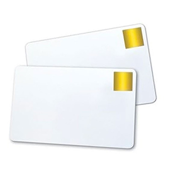 Brady Magicard CR80 PVC-kort vita med guld HoloPatch-sigill | 500st 322002 145003 - 1
