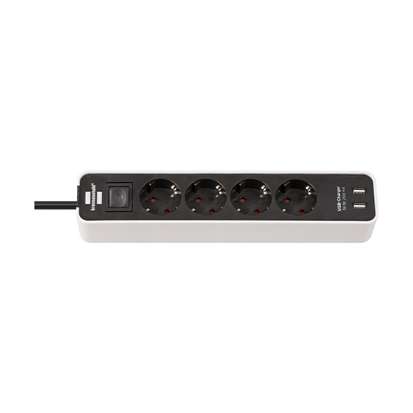 Brennenstuhl ​​​​​​​Grenuttag 1,5m | 4 uttag + USB | svart/vit 1153240026 399506 - 1