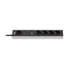 ​​​​​​​Grenuttag 1,5m | 5 uttag + USB och USB C | svart/grå