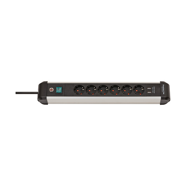 Brennenstuhl ​​​​​​​Grenuttag 3m | 6 uttag + USB | svart/ljusgrå 1391030610 399538 - 1