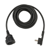 Förlängningssladd 5m svart (platt kontakt)