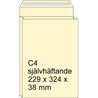 Brevpåse 229 x 324 x 38mm C4 | Monsterzak | självhäftande remsa | 10st 309582-10 209090
