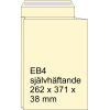 Brevpåse 262 x 371 x 38mm EB4 | Monsterzak | självhäftande remsa | 10st 209096 - 1