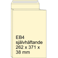 Brevpåse 262 x 371 x 38mm EB4 | Monsterzak | självhäftande remsa | 125st 309702 209098