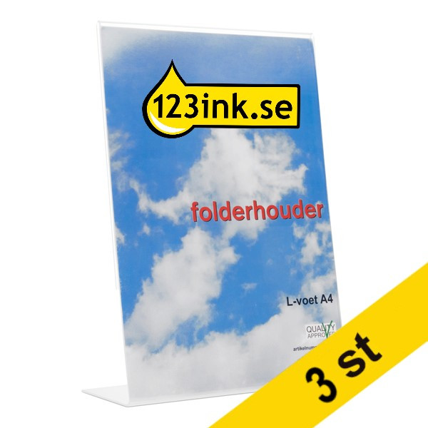 Broschyrställ A4 stående | L-fot | 123ink | 3st  423176 - 1