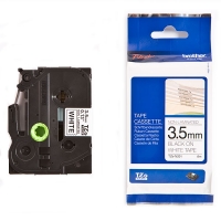 [] Brother TZe-N201 | svart text - vit märkband  | 3.5mm x 8m (original) 080608