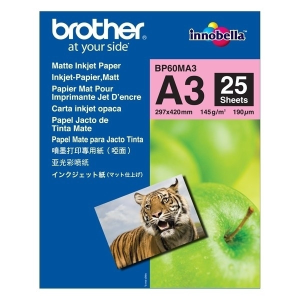 Brother A3 145g Brother BP60MA3 fotopapper | Matte Inkjet | 25 ark BP60MA3 063522 - 1