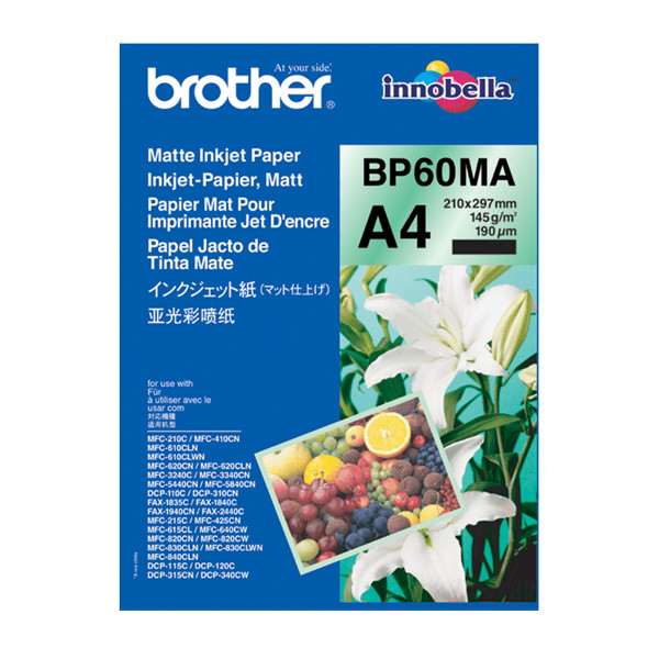 Brother A4 145g Brother BP60MA fotopapper | Matte Inkjet | 25 ark BP60MA 063526 - 1