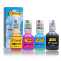Brother BTD180 bläckrefill BK/C/M/Y 4-pack (varumärket 123ink)