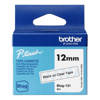 Brother Btag-131 | svart text - transparent märkband  | 12mm x 4m (original) 080342