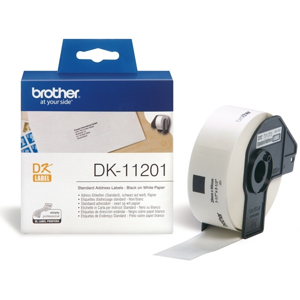 Brother DK-11201 etiketter | svart text - vit etikett | 90mm x 29mm (original) DK11201 080700 - 1