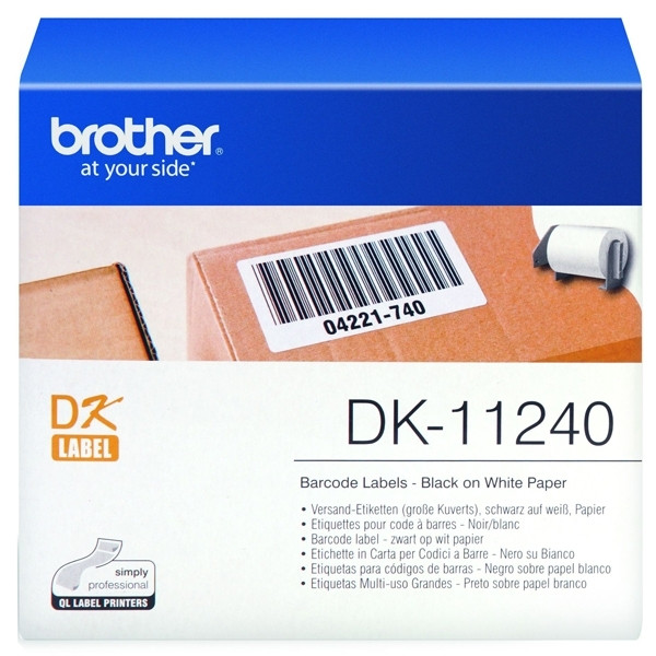 Brother DK-11240 etiketter | svart text - vit etikett | 102mm x 51mm (original) DK11240 080724 - 1