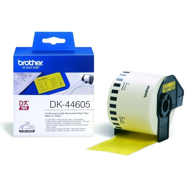 Brother DK-44605 etiketter | svart text - gul etikett | 62mm x 30.48m (original) DK44605 080738 - 1