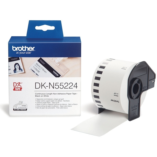 Brother DK-N55224 etiketter | svart text - vit etikett | 54mm x 30.48m (original) DKN55224 080740 - 1