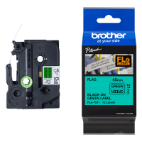 Brother FLe-7511 | svart text - grön flaggtejp | 21mm x 45mm (original) FLE7511 350558