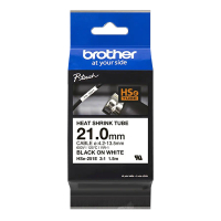 Brother HSe-251E krymptejp | svart text - vit tejp | 21mm (original) HSE251E 089224