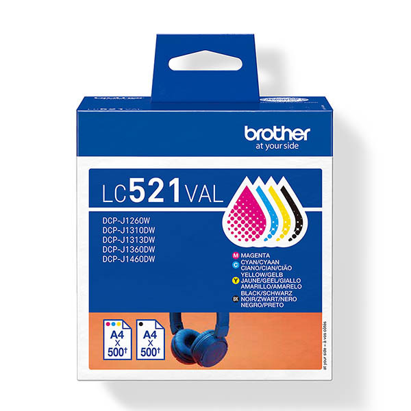 Brother LC-521VAL BK/C/M/Y bläckpatron 4-pack (original) LC521VAL 051478 - 1