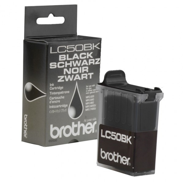 Brother LC50BK svart bläckpatron (original) LC50BK 028709 - 1