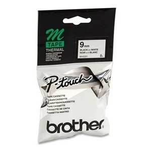 Brother M-K221BZ | M-tape | svart text - vit märkband  | 9mm x 8m (original) 080600 - 1
