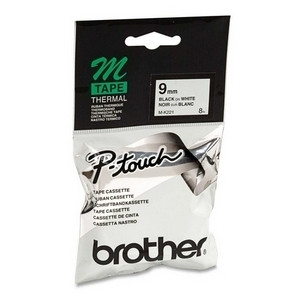 Brother M-K221BZ | M-tape | svart text - vit tejp | 9mm x 8m (original) MK221BZ 080600 - 1