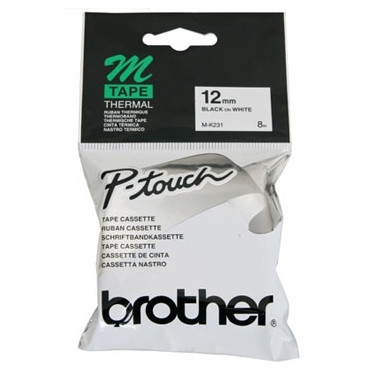 Brother M-K231BZ | M-tape | svart text - vit tejp | 12mm x 8m (original) MK231BZ 080602 - 1