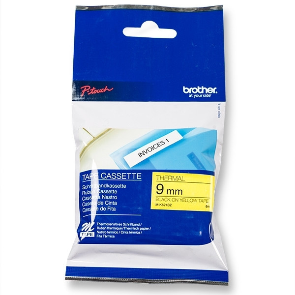 Brother M-K621BZ | M-tape | svart text - gul märkband  | 9mm x 8m (original) 080604 - 1