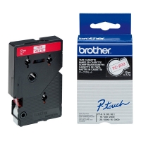 Brother TC-202 | röd text - vit tejp | 12mm x 7.7m (original) TC202 080506