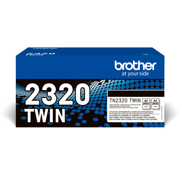 Brother TN-2320 svart toner 2-pack (original) TN2320TWIN 051330 - 1
