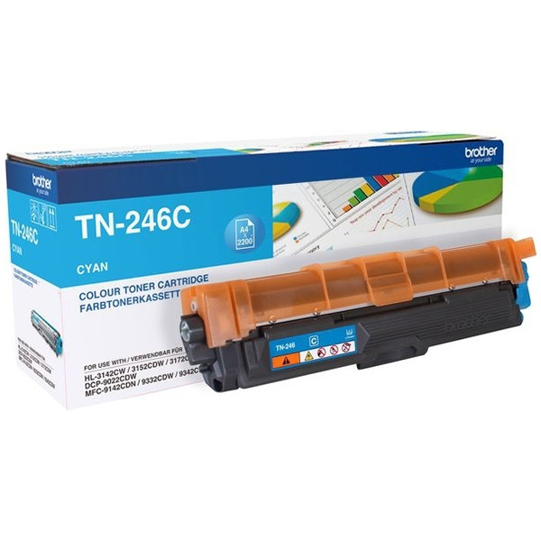 Brother TN-246C cyan toner hög kapacitet (original) TN246C 051068 - 1