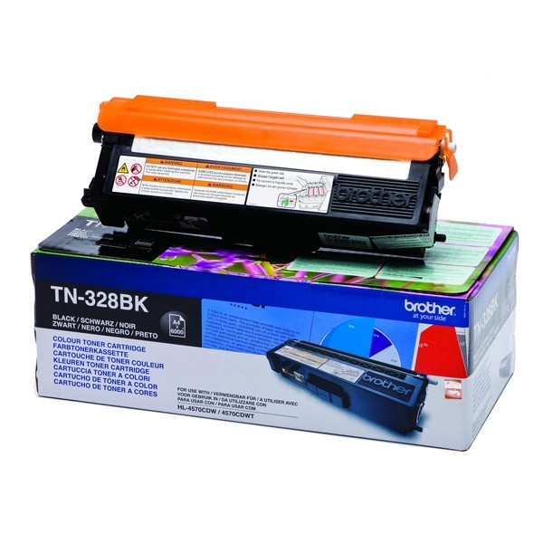 Brother TN-328BK svart toner extra hög kapacitet (original) TN328BK 029202 - 1