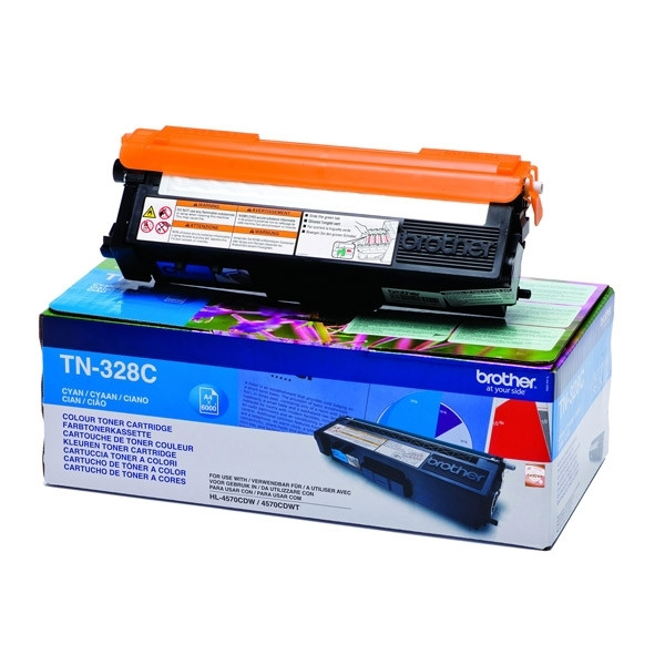 Brother TN-328C cyan toner extra hög kapacitet (original) TN328C 029204 - 1