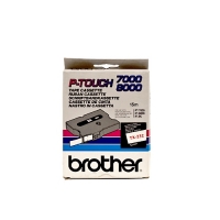 Brother TX-232 | röd text - vit märkband  | 12mm x 15m (original) 080236