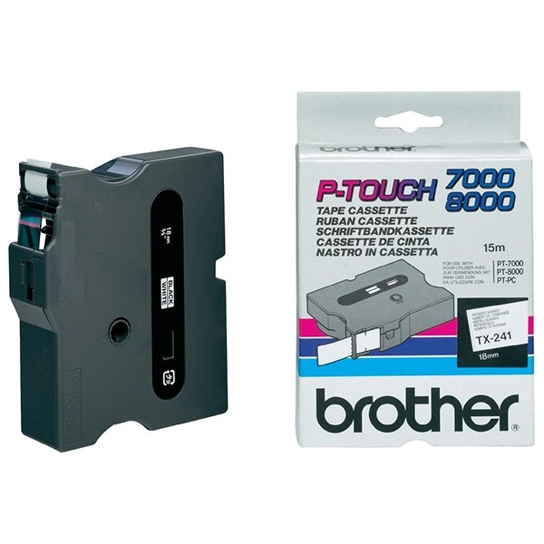 Brother TX-241 | svart text - vit tejp | 18mm x 15m (original) TX241 080322 - 1