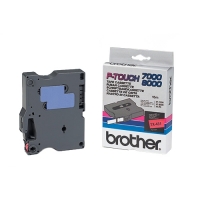 Brother TX-431 | svart text - röd märkband  | 12mm x 15m (original) 080258