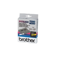 Brother TX-611 | svart text - gul tejp | 6mm x 15m (original) TX611 080270