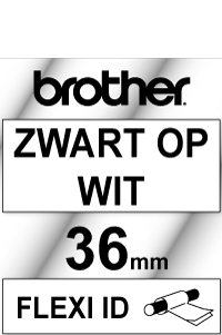 Brother TZ-FX161 | Flexi ID | svart text - transparent märkband  | 36mm x 8m (original) 080810