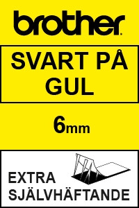 Brother TZ-S611 | svart text - gul tejp | 6mm x 8m (original) TZ-S611 080680 - 1