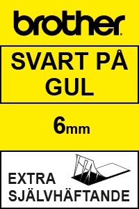 Brother TZ-S611 | svart text - gul tejp | 6mm x 8m (original) TZ-S611 080680